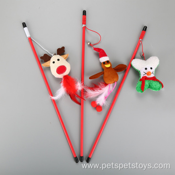 Christmas Style Snowman Cat Stick Playing Cat Toy